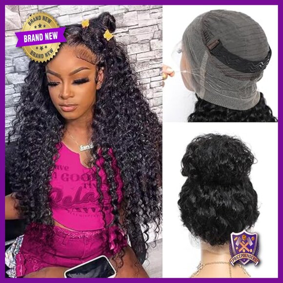 26 Inch Human Hair 360 Lace Front Wig Deep Wave Glueless Pre Plucked main image 5